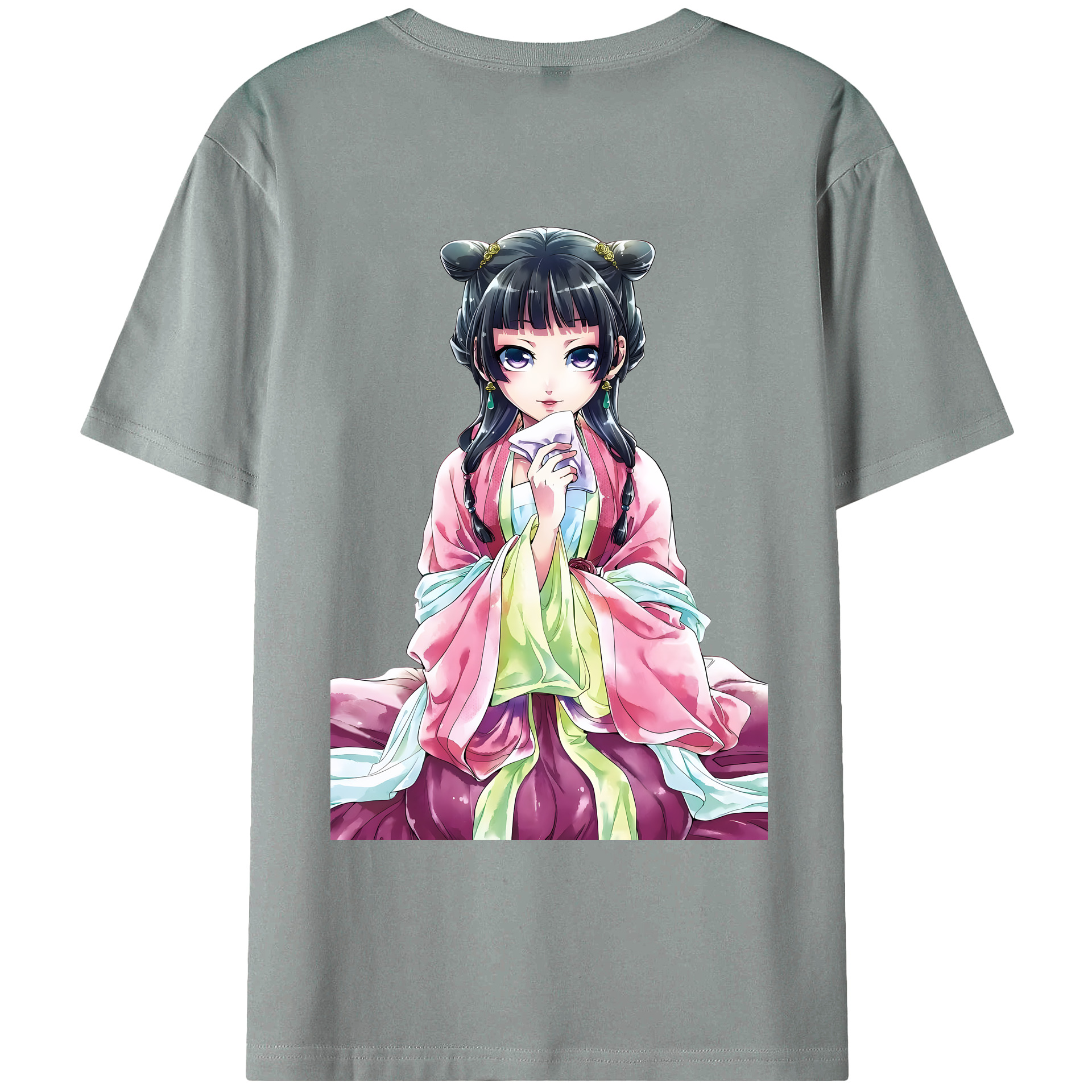 （画像用） 薬屋のひとりごと The Apothecary Diaries 綿100％ メンズ半袖Tシャツ（バックプリント） 通気性